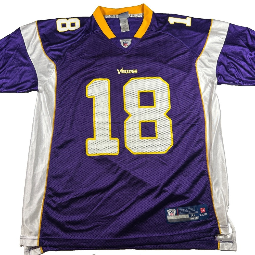 Reebok Minnesota Vikings Sidney Rice Jersey XL Purple #18 On Field NFL